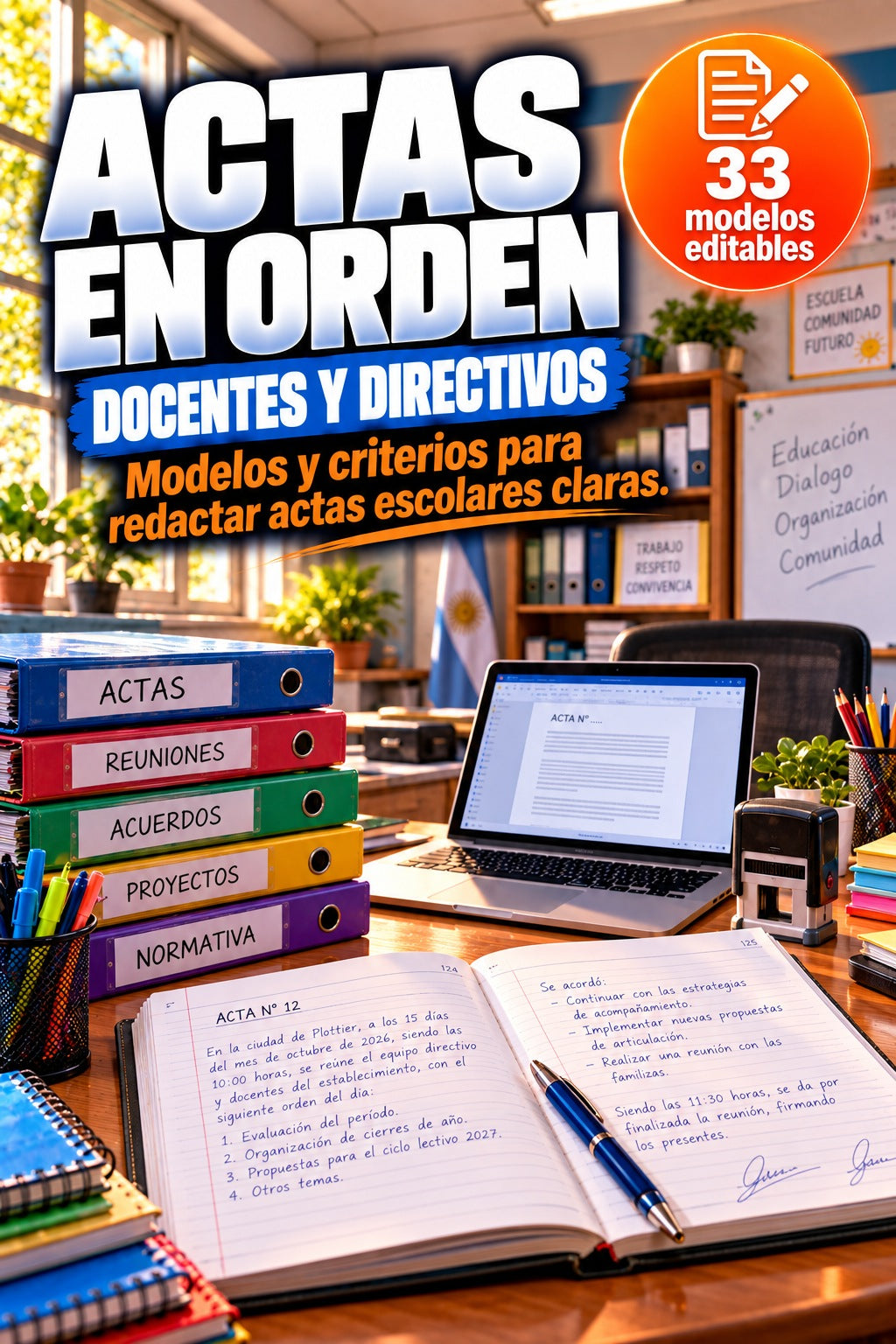 Pack Docente en Orden | Informes + Actas + Actos con 16 Word editables
